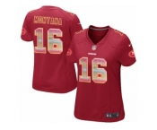 Women's Nike San Francisco 49ers #16 Joe Montana Limited Red Strobe NFL Jersey