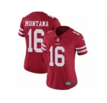 Women's Nike San Francisco 49ers #16 Joe Montana Vapor Untouchable Limited Red Team Color NFL Jersey