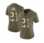 Women's Nike San Francisco 49ers #21 Frank Gore Limited Olive Gold 2017 Salute to Service NFL Jersey