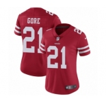 Women's Nike San Francisco 49ers #21 Frank Gore Red Team Color Vapor Untouchable Limited Player NFL Jersey