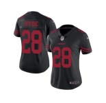 Women's Nike San Francisco 49ers #28 Carlos Hyde Black Stitched NFL Limited Rush Jersey