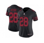 Women's Nike San Francisco 49ers #28 Carlos Hyde Vapor Untouchable Limited Black NFL Jersey