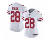 Women's Nike San Francisco 49ers #28 Carlos Hyde Vapor Untouchable Limited White NFL Jersey