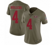 Women's Nike San Francisco 49ers #4 Nick Mullens Limited Olive 2017 Salute to Service NFL Jersey
