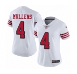 Women's Nike San Francisco 49ers #4 Nick Mullens Limited White Rush Vapor Untouchable NFL Jersey
