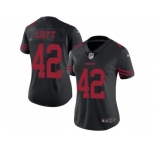 Women's Nike San Francisco 49ers #42 Ronnie Lott Black Stitched NFL Limited Rush Jersey