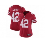 Women's Nike San Francisco 49ers #42 Ronnie Lott Vapor Untouchable Limited Red Team Color NFL Jersey