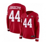 Women's Nike San Francisco 49ers #44 Kyle Juszczyk Limited Red Therma Long Sleeve NFL Jersey