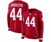 Women's Nike San Francisco 49ers #44 Kyle Juszczyk Limited Red Therma Long Sleeve NFL Jersey