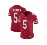 Women's Nike San Francisco 49ers #5 Bradley Pinion Vapor Untouchable Limited Red Team Color NFL Jersey