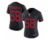 Women's Nike San Francisco 49ers #58 Elvis Dumervil Limited Black Rush NFL Jersey