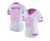 Women's Nike San Francisco 49ers #58 Elvis Dumervil Limited WhiteC Pink Rush Fashion NFL Jersey