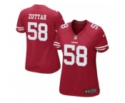 Women's Nike San Francisco 49ers #58 Jeremy Zuttah Limited Red Team Color NFL Jersey
