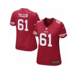 Women's Nike San Francisco 49ers #61 Andrew Tiller Limited Red Team Color NFL Jersey