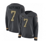 Women's Nike San Francisco 49ers #7 Colin Kaepernick Limited Black Salute to Service Therma Long Sleeve NFL Jersey