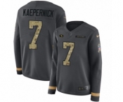 Women's Nike San Francisco 49ers #7 Colin Kaepernick Limited Black Salute to Service Therma Long Sleeve NFL Jersey