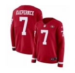 Women's Nike San Francisco 49ers #7 Colin Kaepernick Limited Red Therma Long Sleeve NFL Jersey