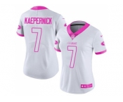 Women's Nike San Francisco 49ers #7 Colin Kaepernick White Pink Stitched NFL Limited Rush Fashion Jersey