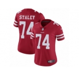Women's Nike San Francisco 49ers #74 Joe Staley Vapor Untouchable Limited Red Team Color NFL Jersey