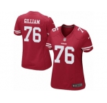 Women's Nike San Francisco 49ers #76 Garry Gilliam Limited Red Team Color NFL Jersey