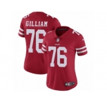 Women's Nike San Francisco 49ers #76 Garry Gilliam Vapor Untouchable Limited Red Team Color NFL Jersey