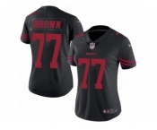Women's Nike San Francisco 49ers #77 Trent Brown Limited Black Rush NFL Jersey