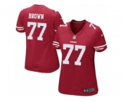 Women's Nike San Francisco 49ers #77 Trent Brown Limited Red Team Color NFL Jersey