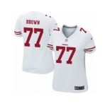 Women's Nike San Francisco 49ers #77 Trent Brown Limited White NFL Jersey