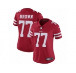 Women's Nike San Francisco 49ers #77 Trent Brown Vapor Untouchable Limited Red Team Color NFL Jersey
