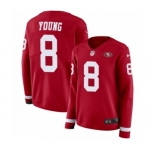 Women's Nike San Francisco 49ers #8 Steve Young Limited Red Therma Long Sleeve NFL Jersey