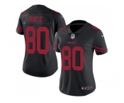 Women's Nike San Francisco 49ers #80 Jerry Rice Black Stitched NFL Limited Rush Jersey