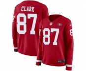 Women's Nike San Francisco 49ers #87 Dwight Clark Limited Red Therma Long Sleeve NFL Jersey