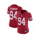 Women's Nike San Francisco 49ers #94 Solomon Thomas Vapor Untouchable Limited Red Team Color NFL Jersey