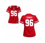 Women's Nike San Francisco 49ers #96 Solomon Thomas Game Red Team Color NFL Jersey