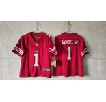 Women's San Francisco 49ers #1 Deebo Samuel Sr. Red F.U.S.E Vapor Untouchable Stitched Jersey
