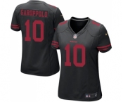 Women's San Francisco 49ers #10 Jimmy Garoppolo Game Black Football Jersey