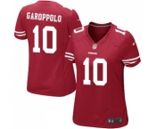 Women's San Francisco 49ers #10 Jimmy Garoppolo Game Red Team Color Football Jersey
