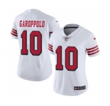Women's San Francisco 49ers #10 Jimmy Garoppolo Limited White Rush Vapor Untouchable Football Jersey