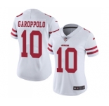 Women's San Francisco 49ers #10 Jimmy Garoppolo White Vapor Untouchable Limited Player Football Jersey