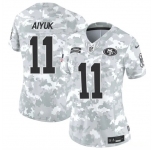 Women's San Francisco 49ers #11 Brandon Aiyuk 2024 F.U.S.E Arctic Camo Salute To Service Limited Stitched Jersey