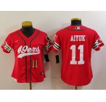 Women's San Francisco 49ers #11 Brandon Aiyuk Red Mexico Cool Base Stitched Baseball Jerseys