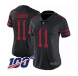 Women's San Francisco 49ers #11 Marquise Goodwin Black Vapor Untouchable Limited Player 100th Season Football Jersey
