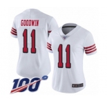 Women's San Francisco 49ers #11 Marquise Goodwin Limited White Rush Vapor Untouchable 100th Season Football Jersey