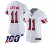 Women's San Francisco 49ers #11 Marquise Goodwin Limited White Rush Vapor Untouchable 100th Season Football Jersey