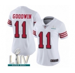 Women's San Francisco 49ers #11 Marquise Goodwin Limited White Rush Vapor Untouchable Super Bowl LIV Bound Football Jersey