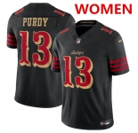 Women's San Francisco 49ers #13 Brock Purdy Black 2025 F.U.S.E. “Rivalries” Vapor Limited Stitched Football Jersey