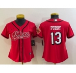 Women's San Francisco 49ers #13 Brock Purdy Red Color Rush With Patch Cool Base Stitched Baseball Jersey