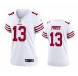 Women's San Francisco 49ers #13 Brock Purdy White Stitched Game Jersey(Run Small)