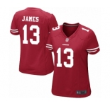 Women's San Francisco 49ers #13 Richie James Game Red Team Color Football Jersey
