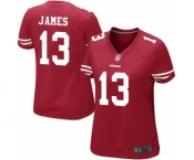 Women's San Francisco 49ers #13 Richie James Game Red Team Color Football Jersey